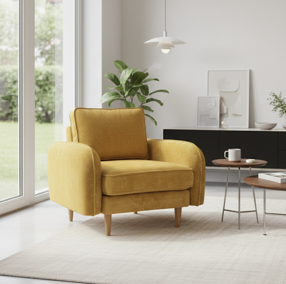 Tekli - Fitilli - Fulya Kadife - Güneş Sarısı - Post Modern Kol