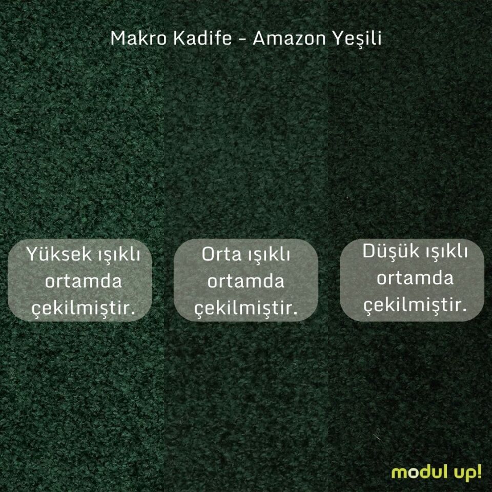 Loveseat - Dikişli - Makro Kadife - Amazon Yeşili - İskandinav Kol