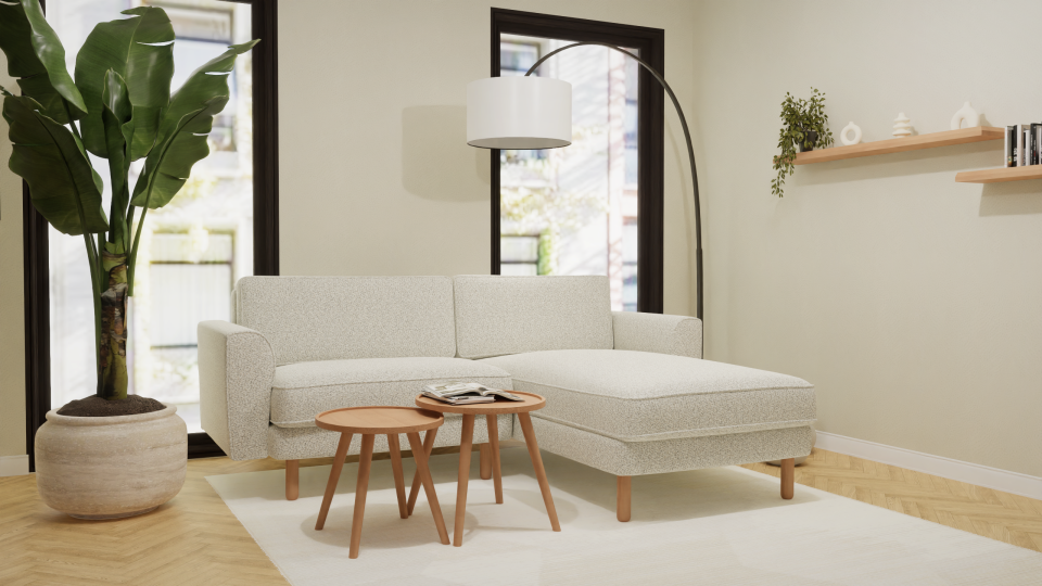 Mini Köşe - Fitilli - Bukle - Arjantin Beyazı - İskandinav Kol