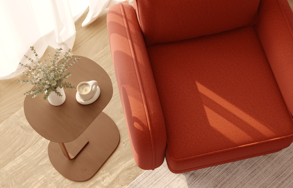 Tekli - Fitilli - Desenli Kadife - Aslan Turuncusu - Post Modern Kol