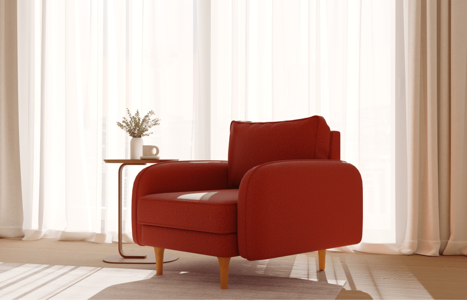 Tekli - Fitilli - Desenli Kadife - Aslan Turuncusu - Post Modern Kol