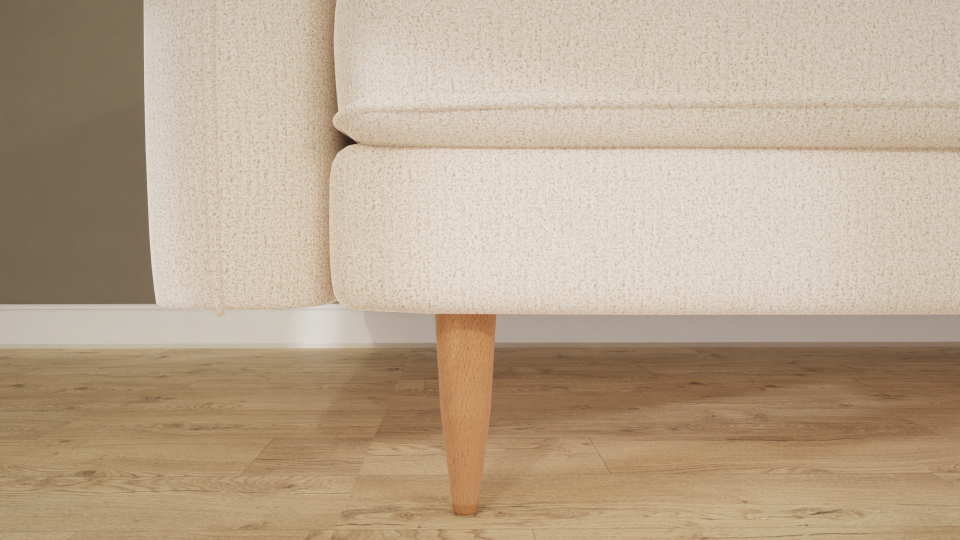 Mini Köşe - Fitilli - Makro Kadife - Işık Beyazı - Post Modern Kol