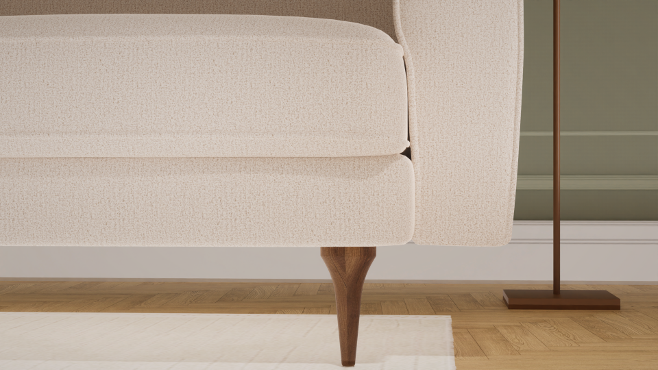 Maxi L Köşe - Fitilli - Makro Kadife - Işık Beyazı -