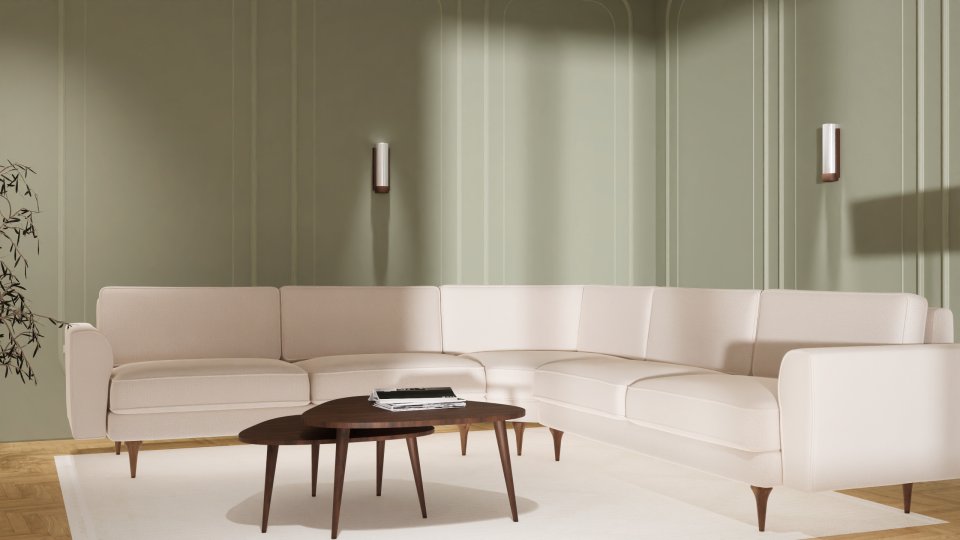 Maxi L Köşe - Fitilli - Makro Kadife - Işık Beyazı -