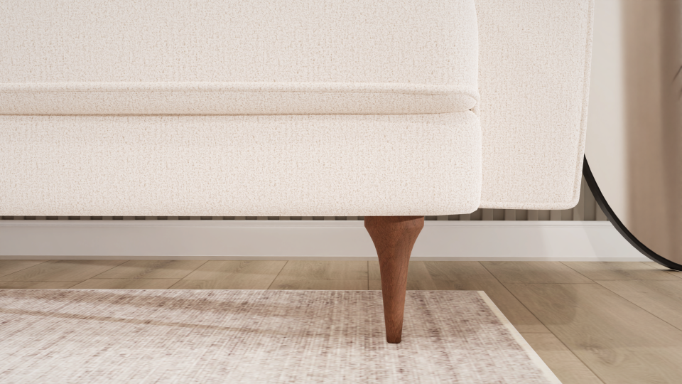 Midi Köşe - Fitilli - Makro Kadife - Işık Beyazı - İskandinav Kol