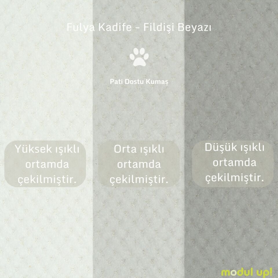 Midi L Köşe - Fitilli - Fulya Kadife - Fildişi Beyazı