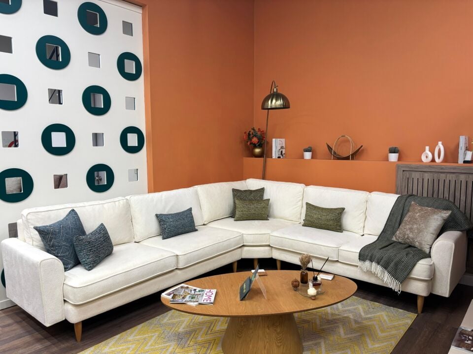 Midi L Köşe - Fitilli - Fulya Kadife - Fildişi Beyazı