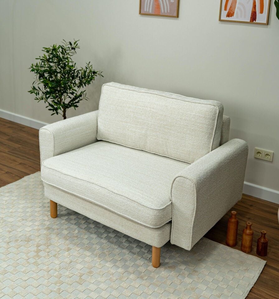Loveseat - Fitilli - Bukle - Arjantin Beyazı - İskandinav Kol 2026