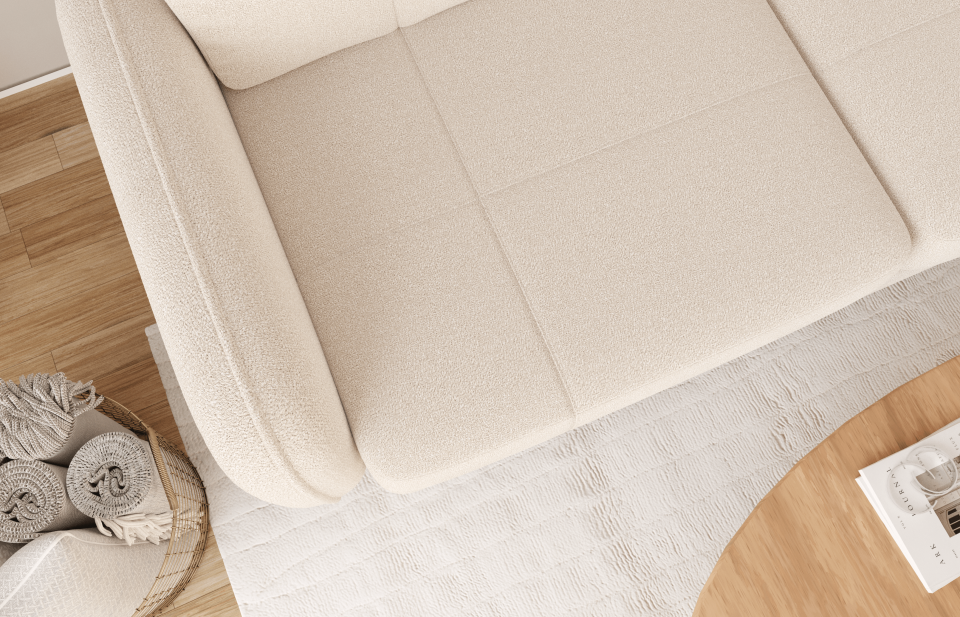 Üçlü - Dikişli - Makro Kadife - Işık Beyazı-Post Modern Kol 2026