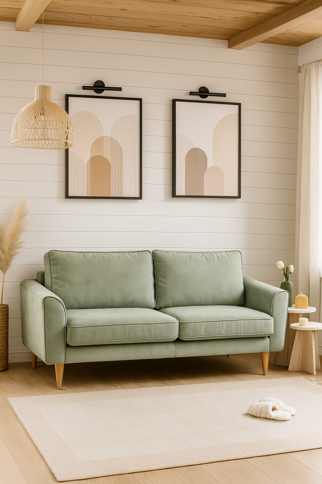 Üçlü - Fitilli - Mikro Kadife - Okaliptüs Yeşili - İtalyan Kol 2026