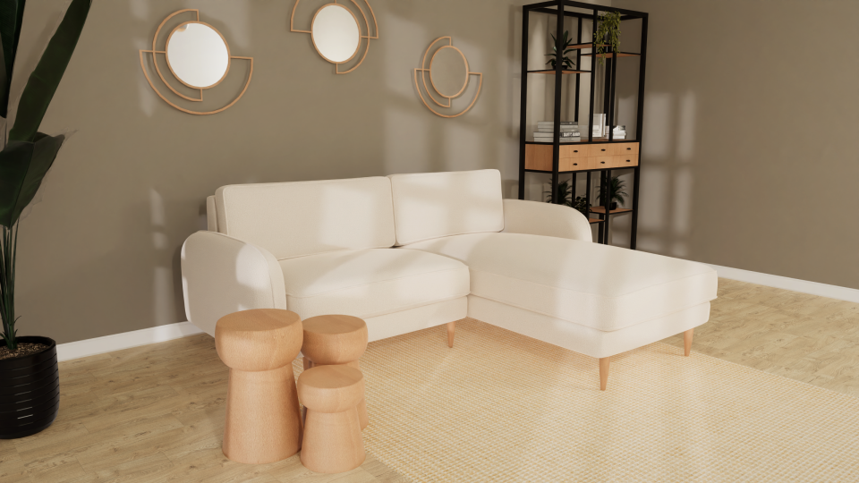 Mini Köşe - Fitilli - Makro Kadife - Işık Beyazı - Post Modern Kol 2026