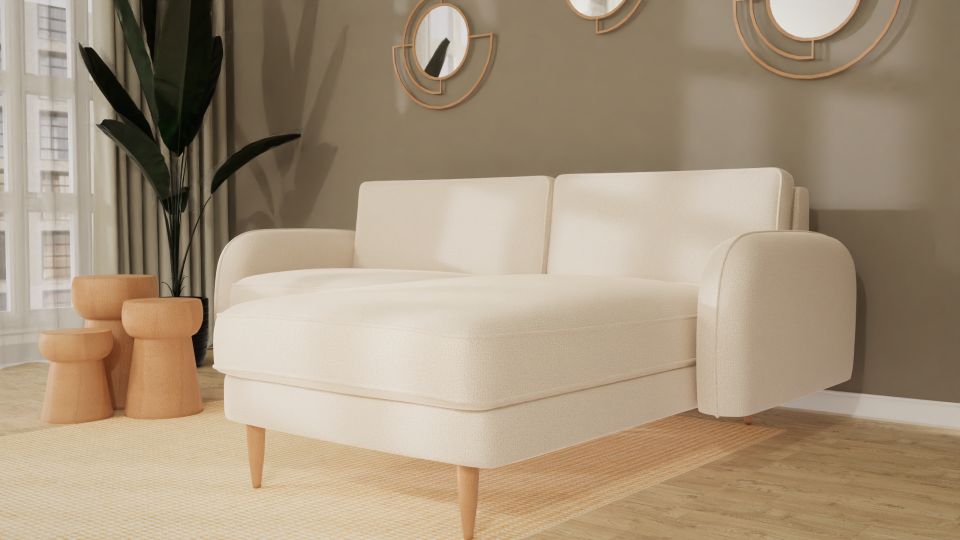 Mini Köşe - Fitilli - Makro Kadife - Işık Beyazı - Post Modern Kol 2026