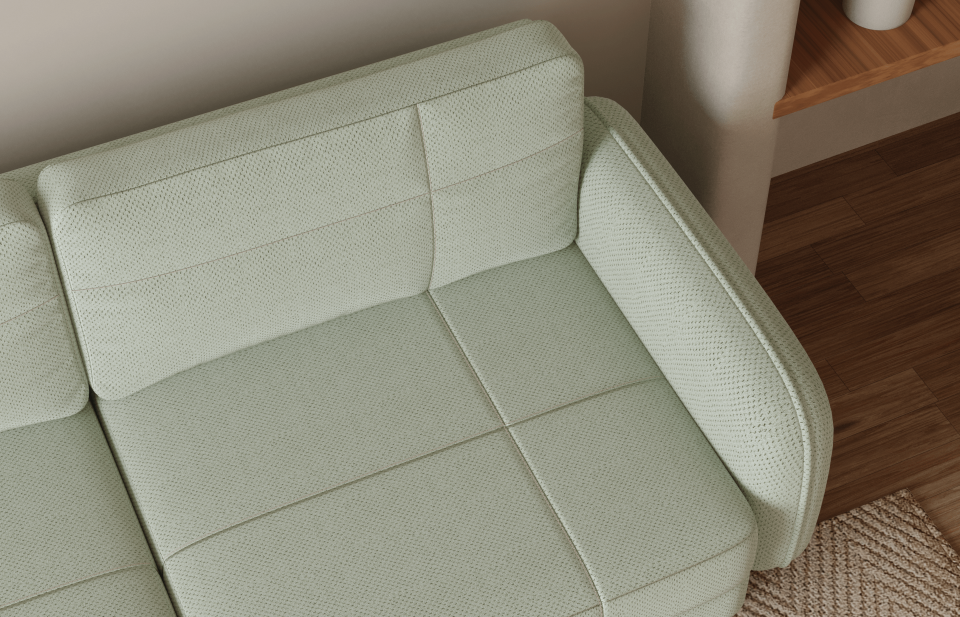 3x3x1x1 Takım - Dikişli - Makro Kadife - Işık Beyazı - Fulya Kadife - Adaçayı Yeşili - Post Modern Kol 2026