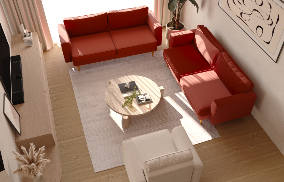 3x3x1 Takım - Fitilli - Desenli Kadife - Aslan Turuncusu - Zambak Beyazı - İskandinav Kol 2026