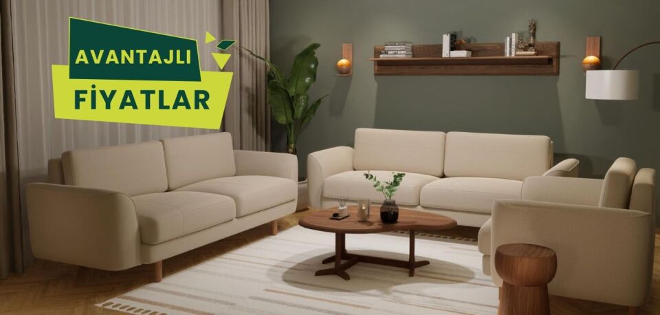 3x3x1 Takımı - Dikişli - Mikro Kadife - Aspendos Beji - İtalyan Kol 2026